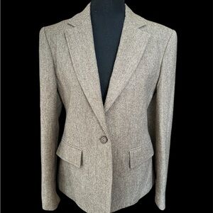 Reine Schurwolle Vintage Women’s 100% Pure New Wool Blazer Brown Size 4  XS